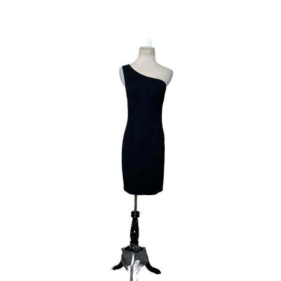 Trina Turk black one shoulder sheath mini cocktail dress size 0 - Picture 16 of 16